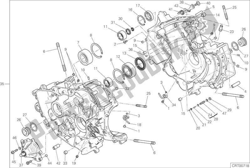 Todas las partes para 010 - Pareja De Semicárter de Ducati Superbike Panigale R 1199 2016